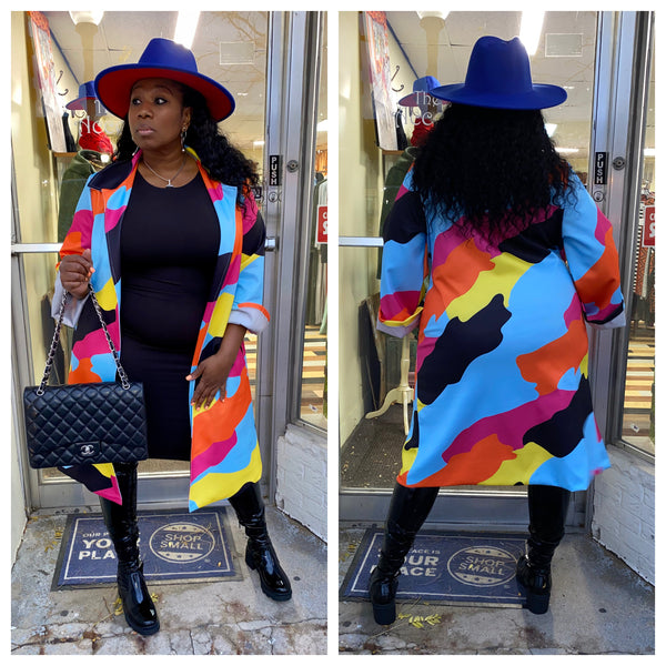 $85 Blue Multi Color Jacket